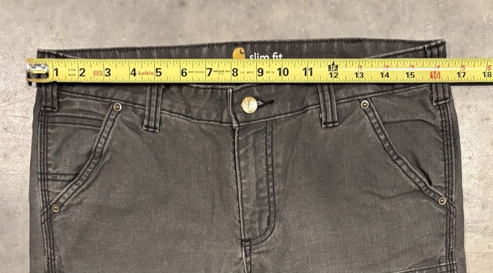Carhartt Women Gray Slim Fit Workwear Pants Double Knee Cotton Spandex 6 Regular - Picture 3 of 8